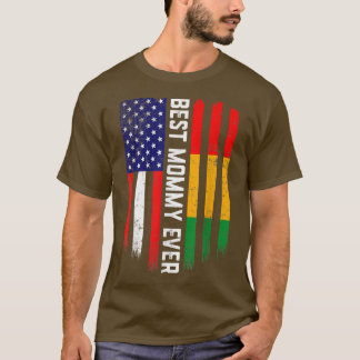 Camiseta American Flag & Guinea Flag Best Mommy Ever 