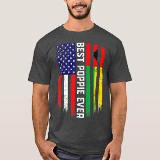 Camiseta American Flag & GuineaBissau Flag Best Poppie Ever