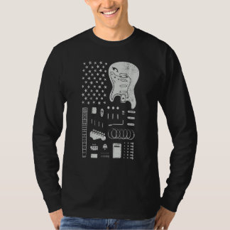 Camiseta American Flag Guitar 4th of July Guitarist USA Cou