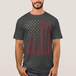 Camiseta American Flag Guitar 4th of July Patriotic Musicia