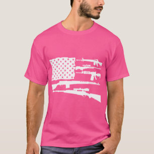 Camiseta American Flag Guns Sniper Rifline Machine Gun Pr