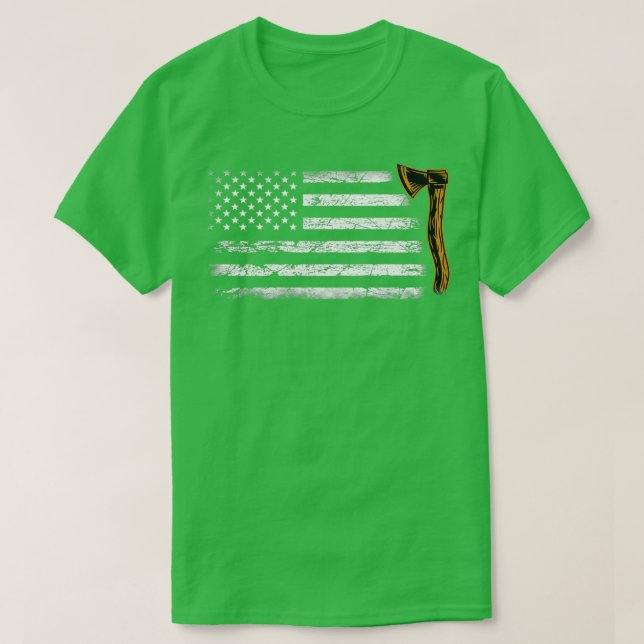 Camiseta American Flag Hatchet Funny Axe Throw Lover Classi (Frente do Design)