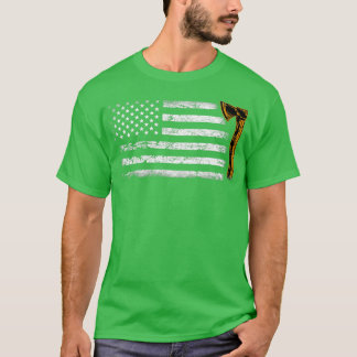 Camiseta American Flag Hatchet Funny Axe Throw Lover Classi