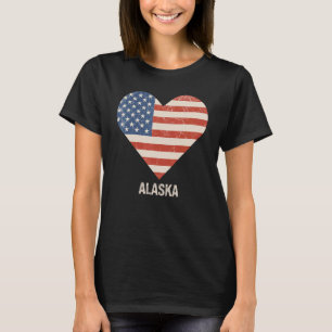 Camiseta American Flag Hearka Alaska 4 de julho Patriotic U
