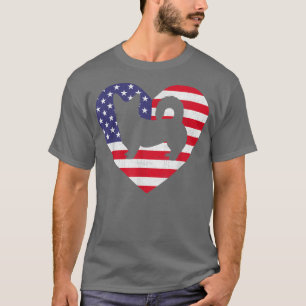 Camiseta American Flag Heart Corgi Dog 4 de julho USA Patr
