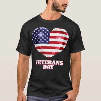 Camiseta American Flag Heart For Veterans Day