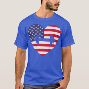 Camiseta American Flag Heart GYM 4th of July USA Patriotic 