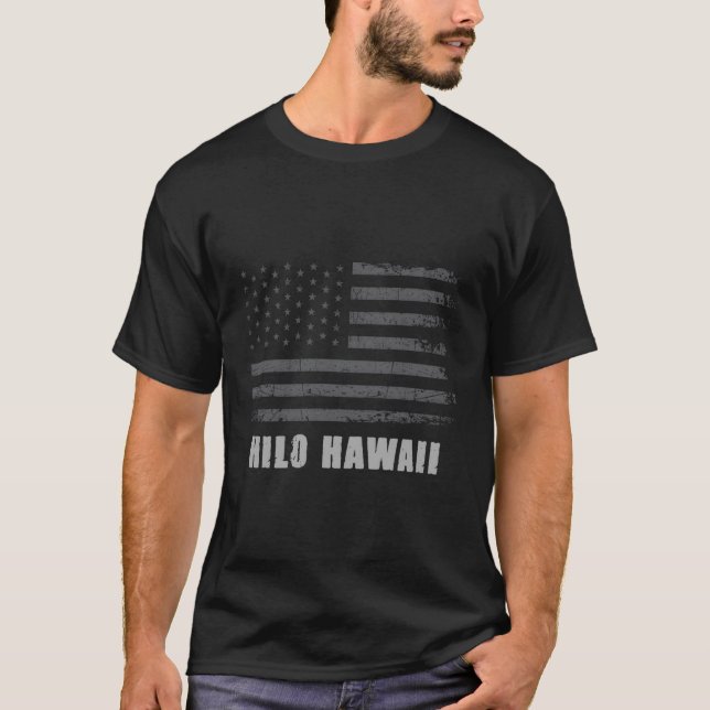 Camiseta American Flag Hilo Hawaii Usa Patriotic Souvenir (Frente)