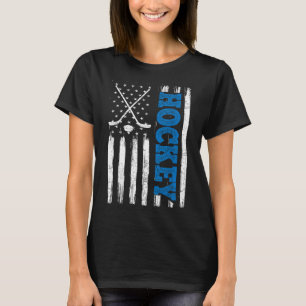 Camiseta American Flag Hockey Usa Patriota Shirt Hockey Lo