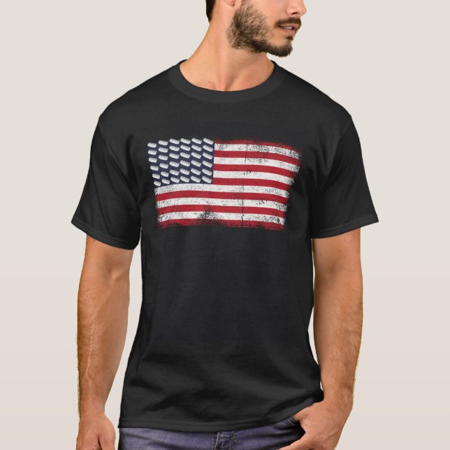 Camiseta American Flag Hot Dog  National Mustard Day (Frente)