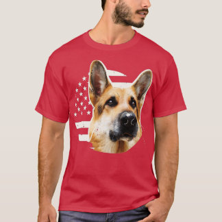 Camiseta American Flag I Dog Lover I Patriotic German Sheph