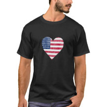 American flag in heart