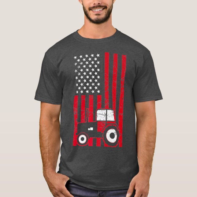 Camiseta American Flag Industry Trator Premium (Frente)