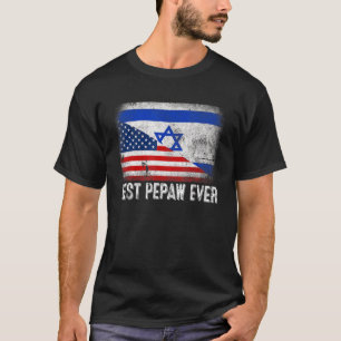 Camiseta American Flag & Israel Flag Best Pepaw Ever Family