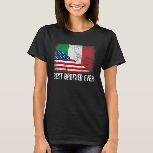 Camiseta American Flag & Italy Flag Best Brother Ever Famil (Frente)