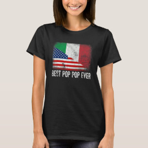 Camiseta American Flag & Italy Flag Best Pop Pop alguma vez