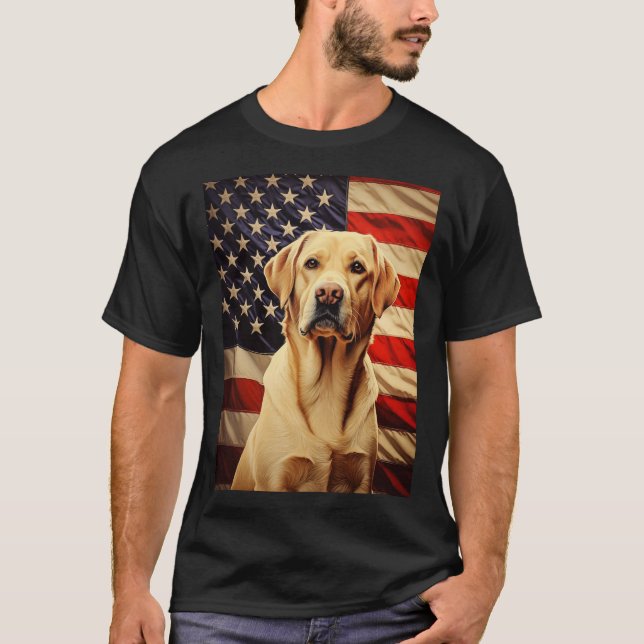 Camiseta American Flag Labrador (Frente)