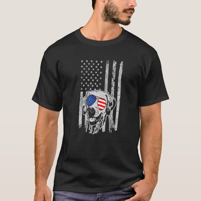 Camiseta American Flag Labrador Retriever (Frente)