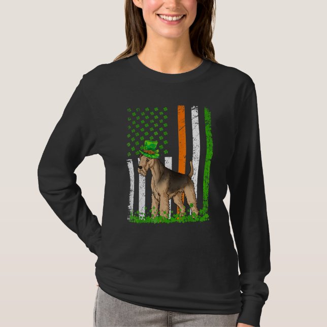 Camiseta American Flag Lakeland Terrier Dog St Patricks Da (Frente)