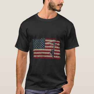 Camiseta American Flag Lineman Gift I Patriótico Eletrônico