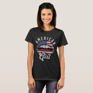 Camiseta American flag lips Patriotic 