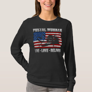 Camiseta American Flag Live Love Entrega Correio Trabalhado