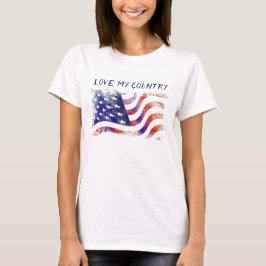 Camiseta American Flag, Love My Country, Patriot
