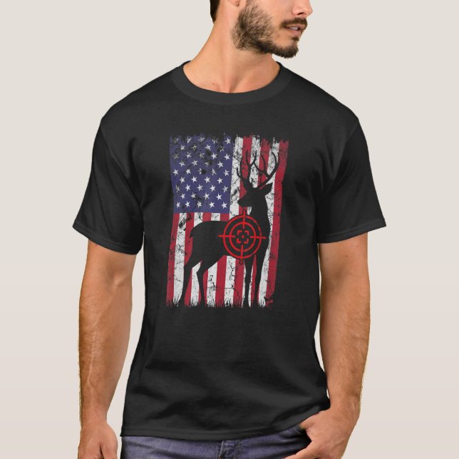 Camiseta American Flag Love To Hunt Deer Deer Hunting 1 (Frente)