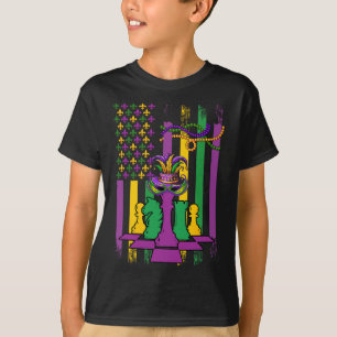 Camiseta American Flag Mardi Gras Chess Player Team Funny P