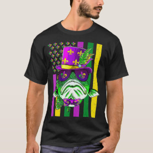 Camiseta American Flag Mardi Gras Fishing Fisherman Fish L