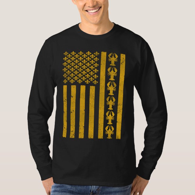 Camiseta American Flag Mardi Gras Mardi Gras Crawfish Outfi (Frente)