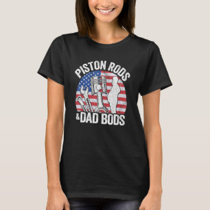 Camiseta American Flag Mechanic 4° De Julho Piston Rods E