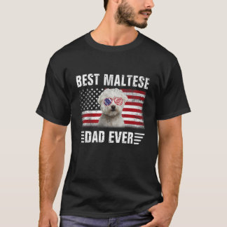 Camiseta American Flag Melhor Pai Maltês Já Pai De Cachorro