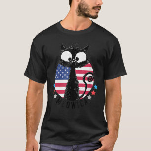 Camiseta American Flag Meowica Cat 4 De Julho Cat