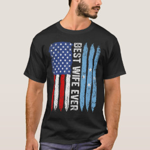 Camiseta American Flag Micronesia Flag Best Wife Alguma Vez