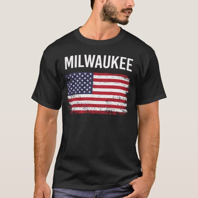 Camiseta American Flag Milwaukee (Frente)