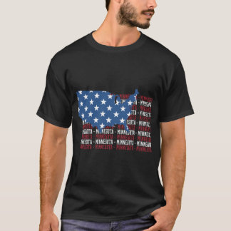Camiseta American FLAG MINNESOTA cidade Patriótica Gift Ove