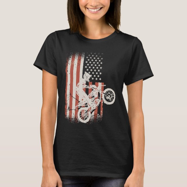 Camiseta American Flag Motocross Enduro Motocross (Frente)