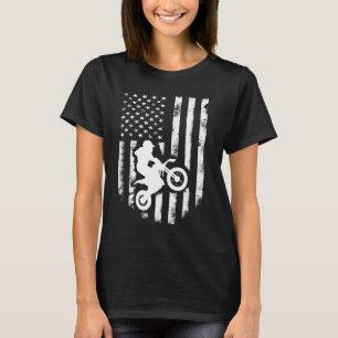 Camiseta American Flag Motorcross Braap Dirt Bike Off Road