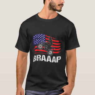 Camiseta American Flag Motorcross Braap Dirt Bike Off Road