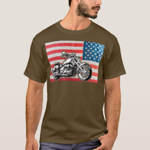 Camiseta American Flag Motorcycle Biker154