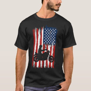 Camiseta American Flag Motorcycle Biker 147