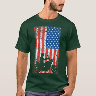 Camiseta American Flag Motorcycle Biker 165