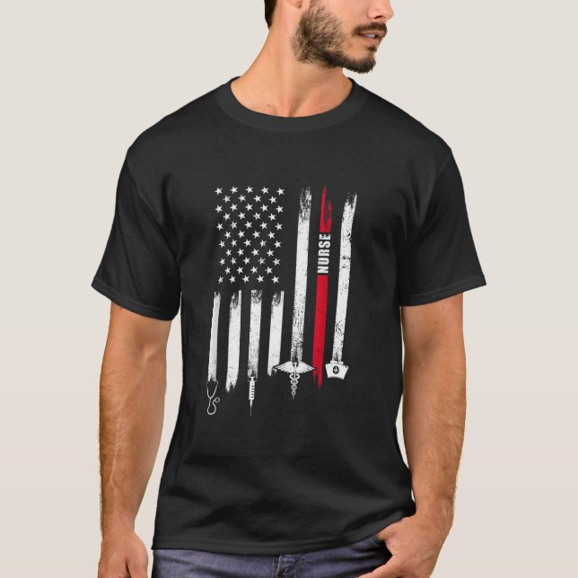 Camiseta American Flag Nurse Day (Frente)
