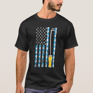 Camiseta American Flag Oktoberfest Bavarian Pattern German
