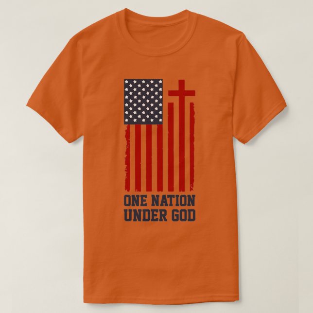 Camiseta American Flag One Nation Under God (Frente do Design)