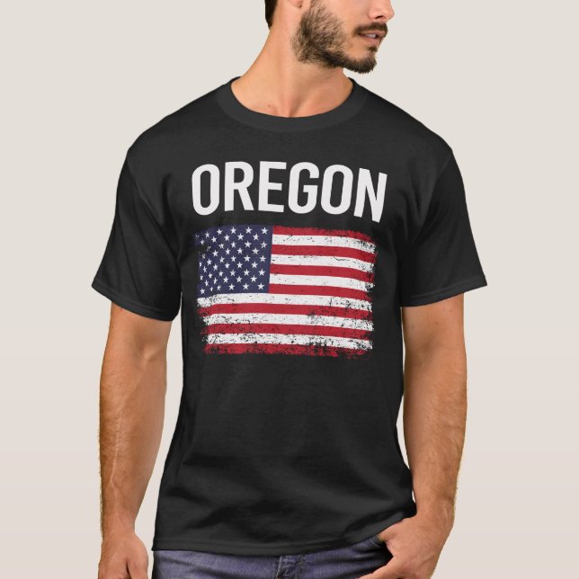 Camiseta American Flag Oregon (Frente)