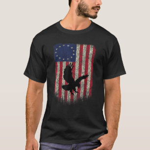 Camiseta American Flag Patriotic 1776 Betsy Ross USA Distre