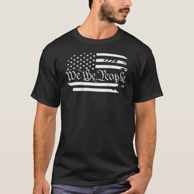 Camiseta American Flag Patriotic 1776 We The Pessoas USA PR (Frente)