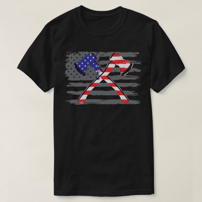 Camiseta American Flag Patriotic Axe Throwing Gift Idea (Frente do Design)